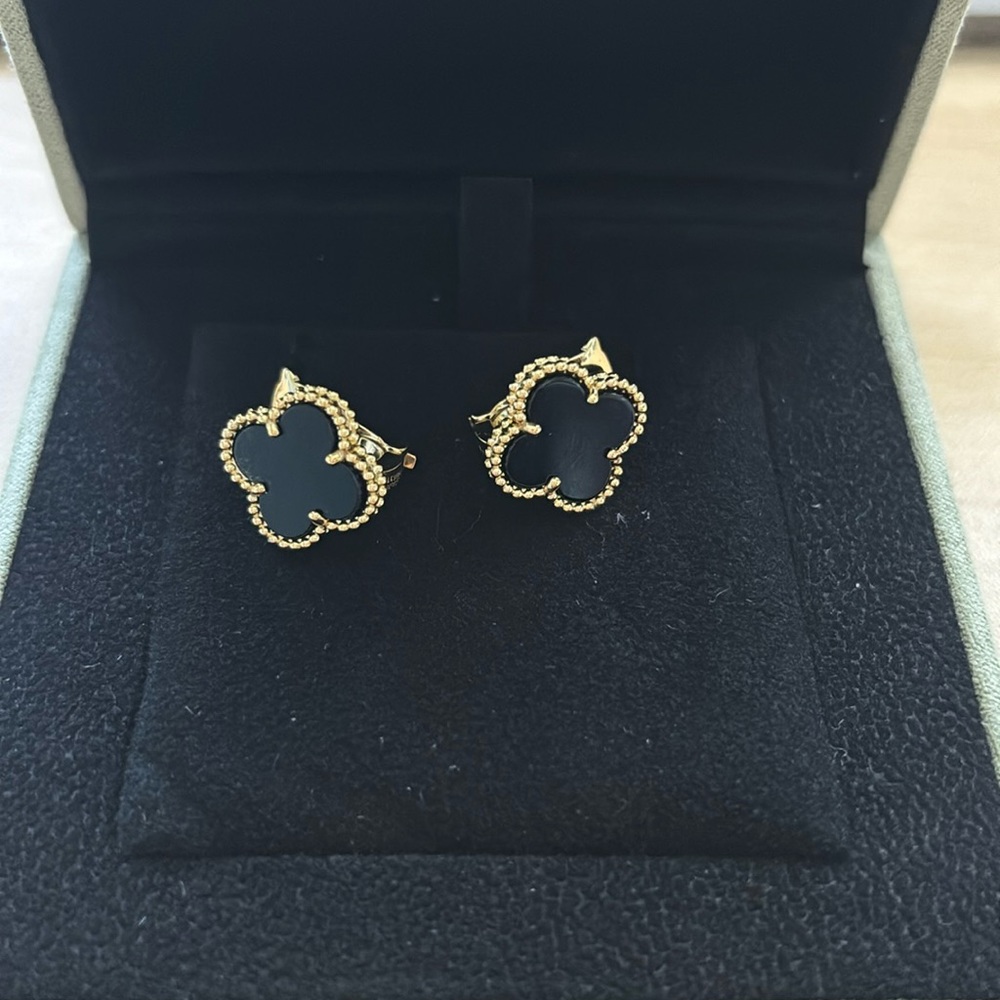 Van cleef black onxy earrings